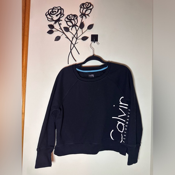 Calvin Klein Performance Fleece-Lined Black Pull Over Sweatshirt Size Large - Picture 2 of 8
